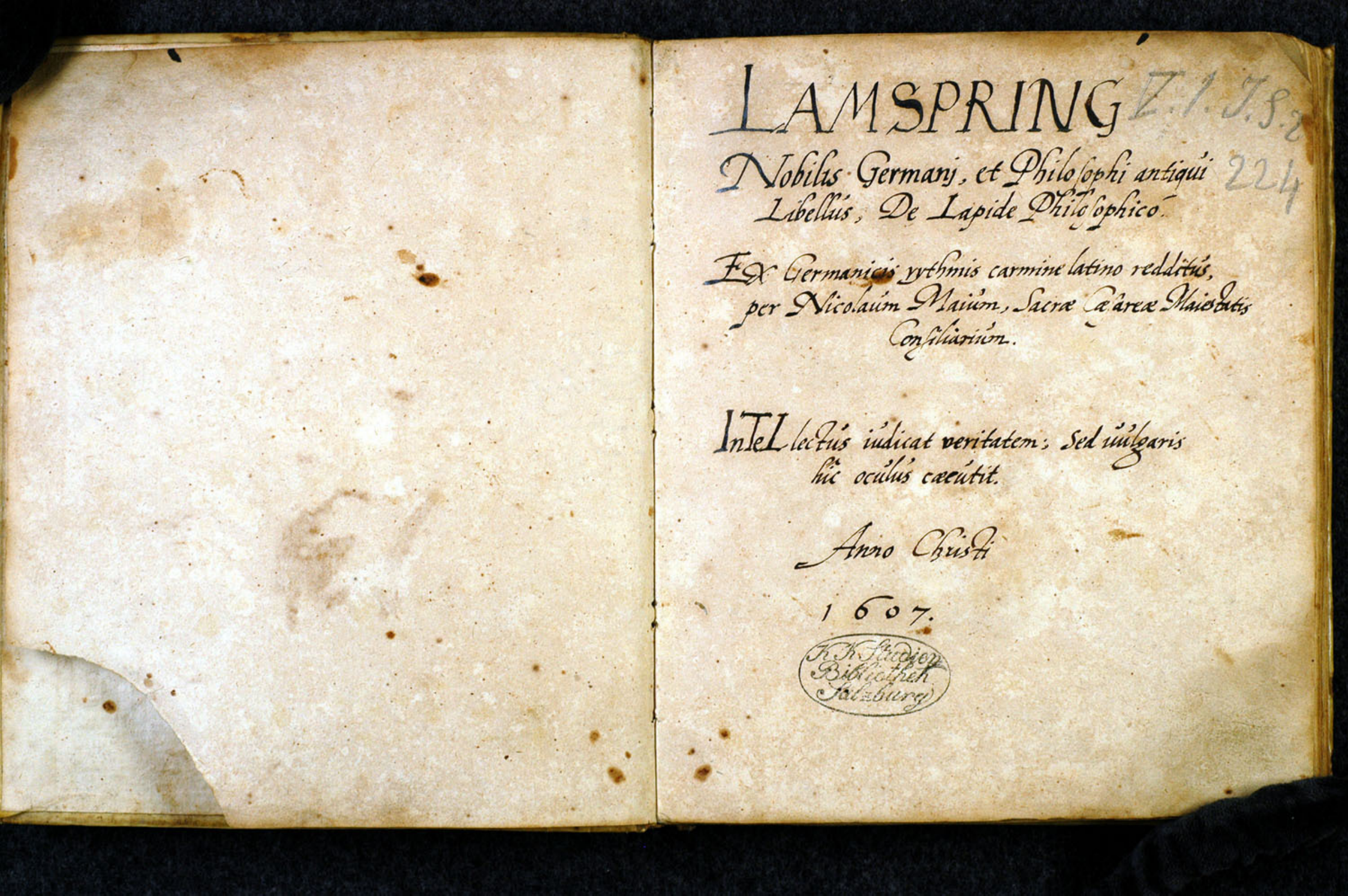 The Book Of Lambspring 1607 (original scan) cover