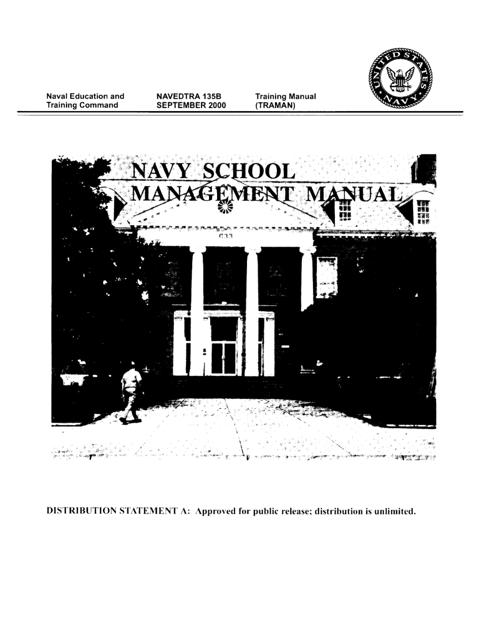 NAVY Navy School Management Manual 2000 352 pages cover
