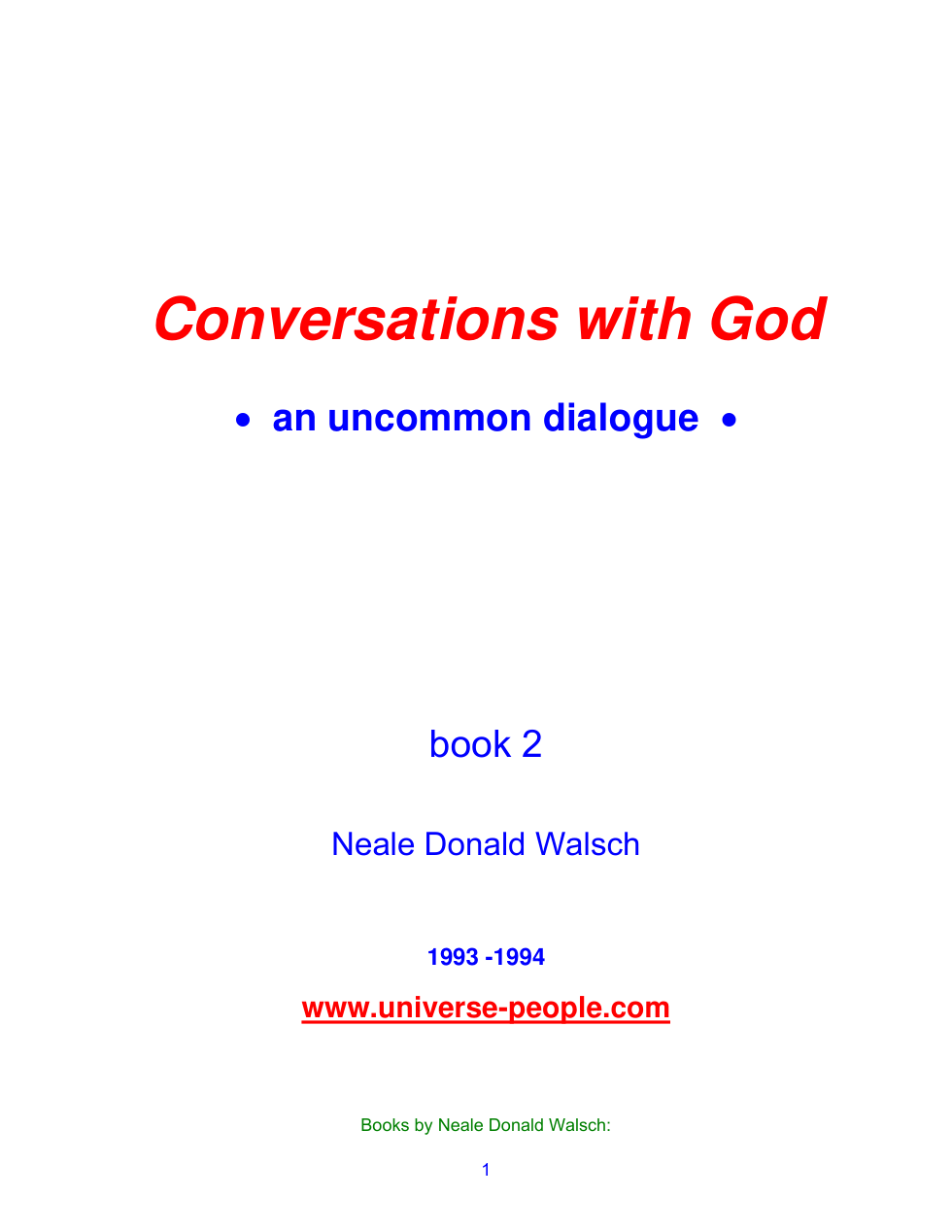 Neale Donald Walsch - Conversations With God - Book 2 cover