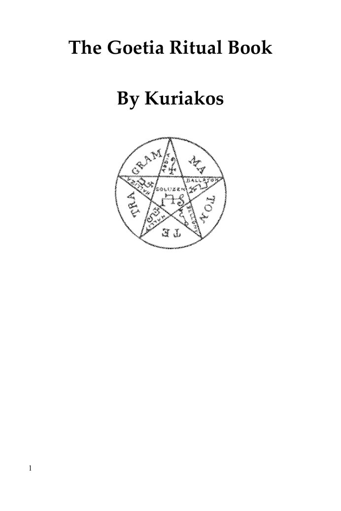 Kuriakos - The Goetia Ritual Book cover