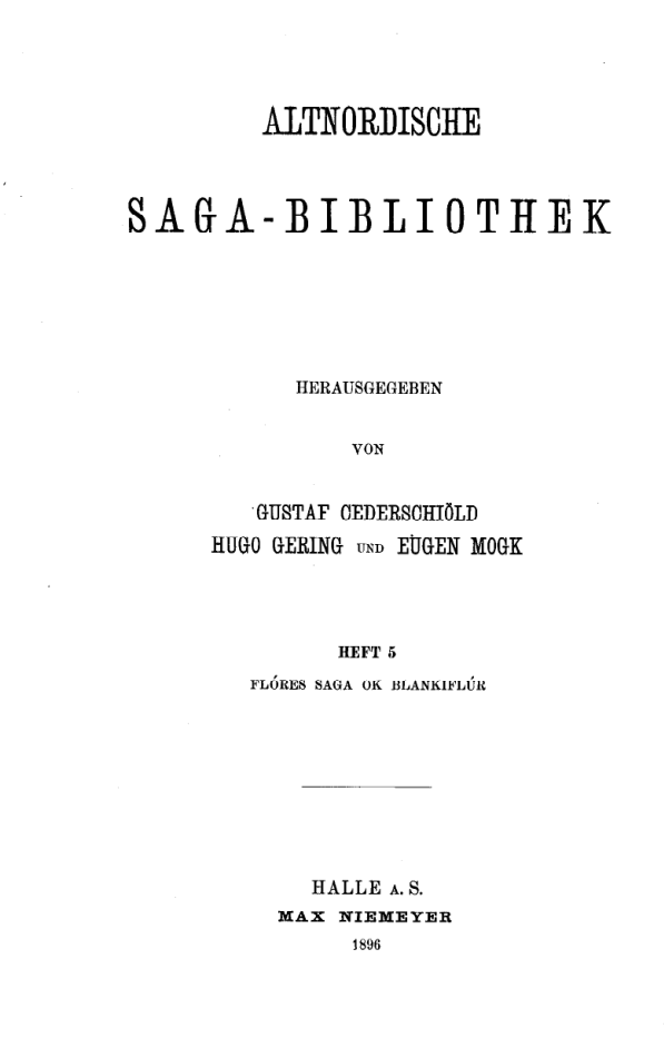 Flóres saga ok Blankiflúr cover