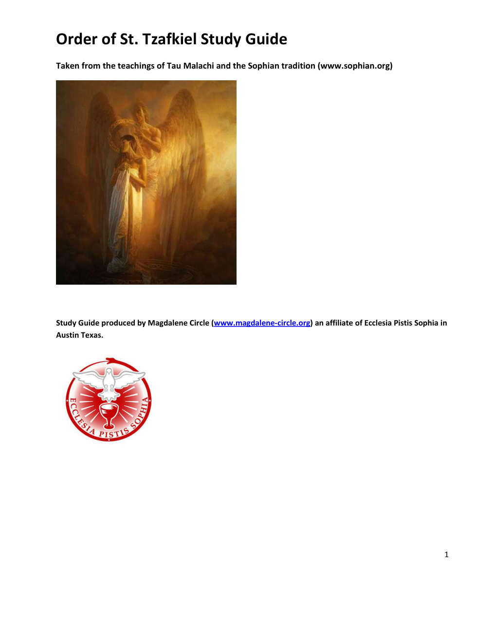 Order of St. Tzafkiel Study Guide cover