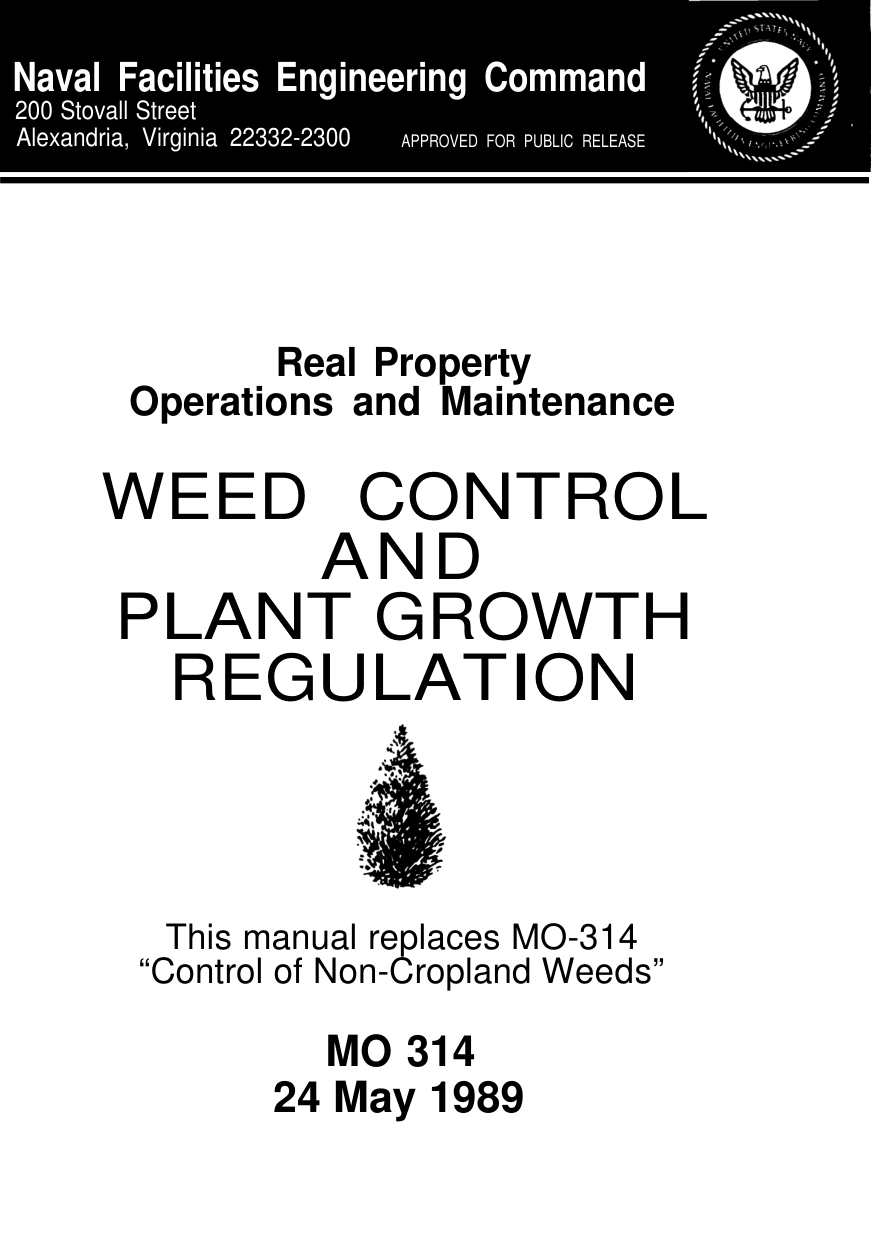 NAVY Weed Control & Plant Growth Reg. 1989 179 pages cover
