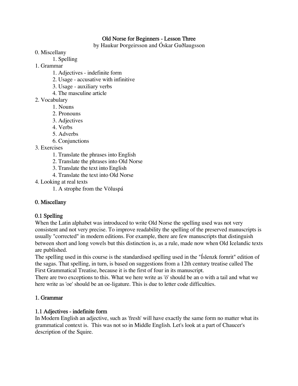 Old Norse Lesson 3 cover
