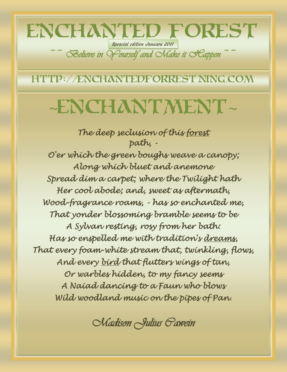 January-2011-Enchanted-Forest-Speacial-Edition-Enchantment cover