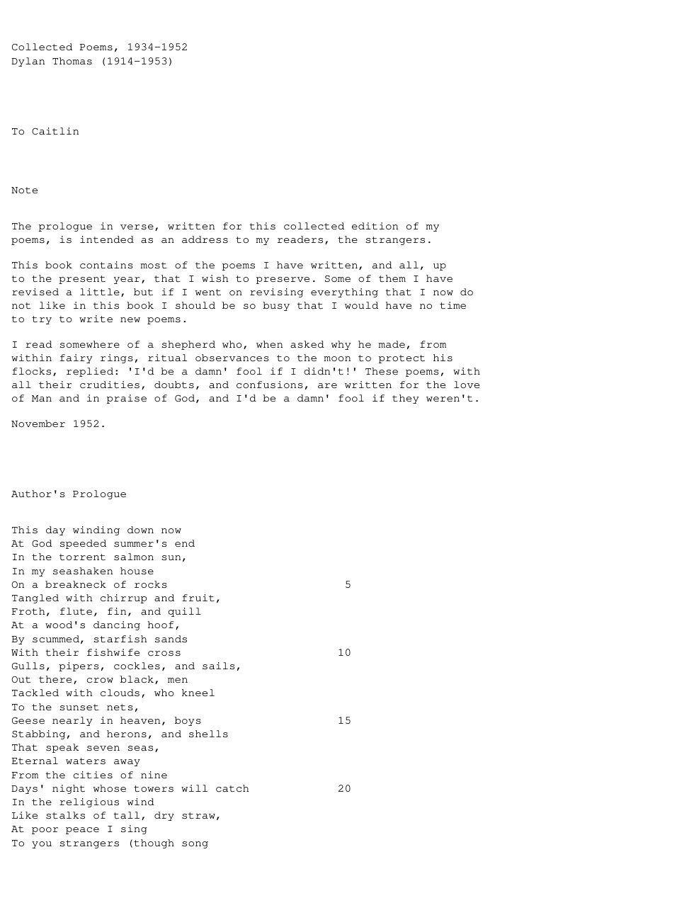 Thomas Dylan - Collected Poems cover