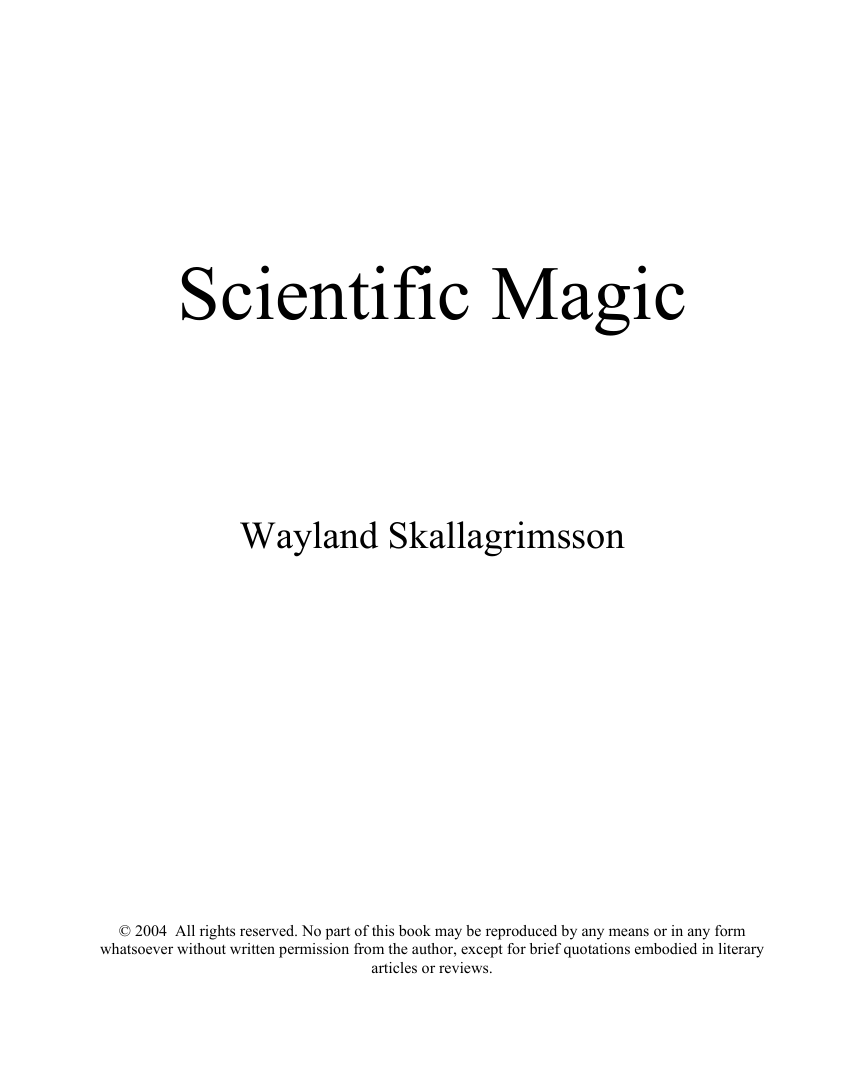Scientific Magic cover
