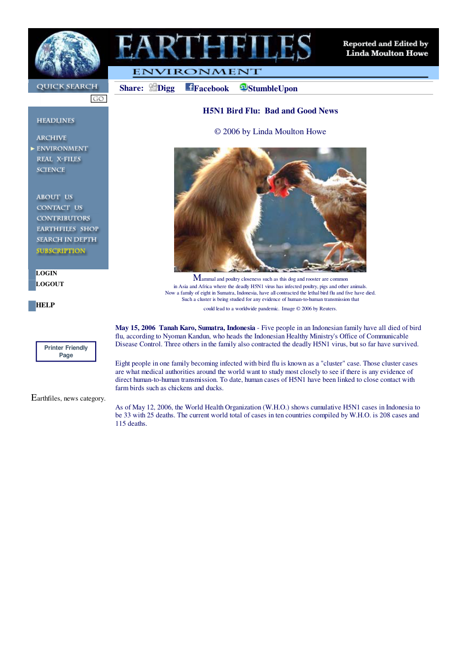 05 15 2006 H5N1 Bird Flu Bad and Good News cover