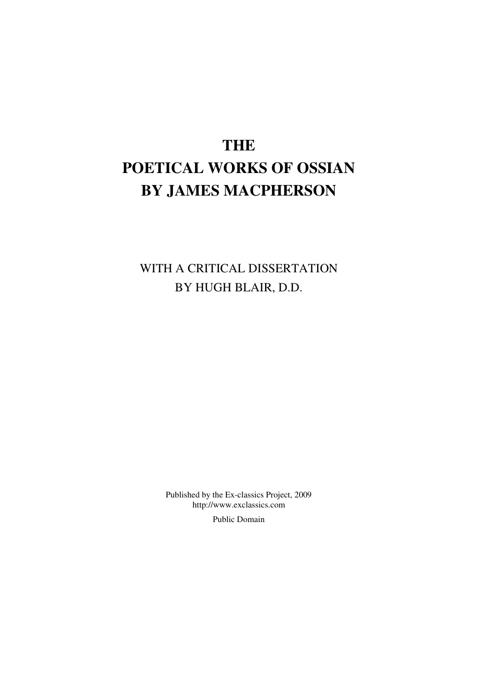 The Poetical Works of Ossianby James Macpherson cover