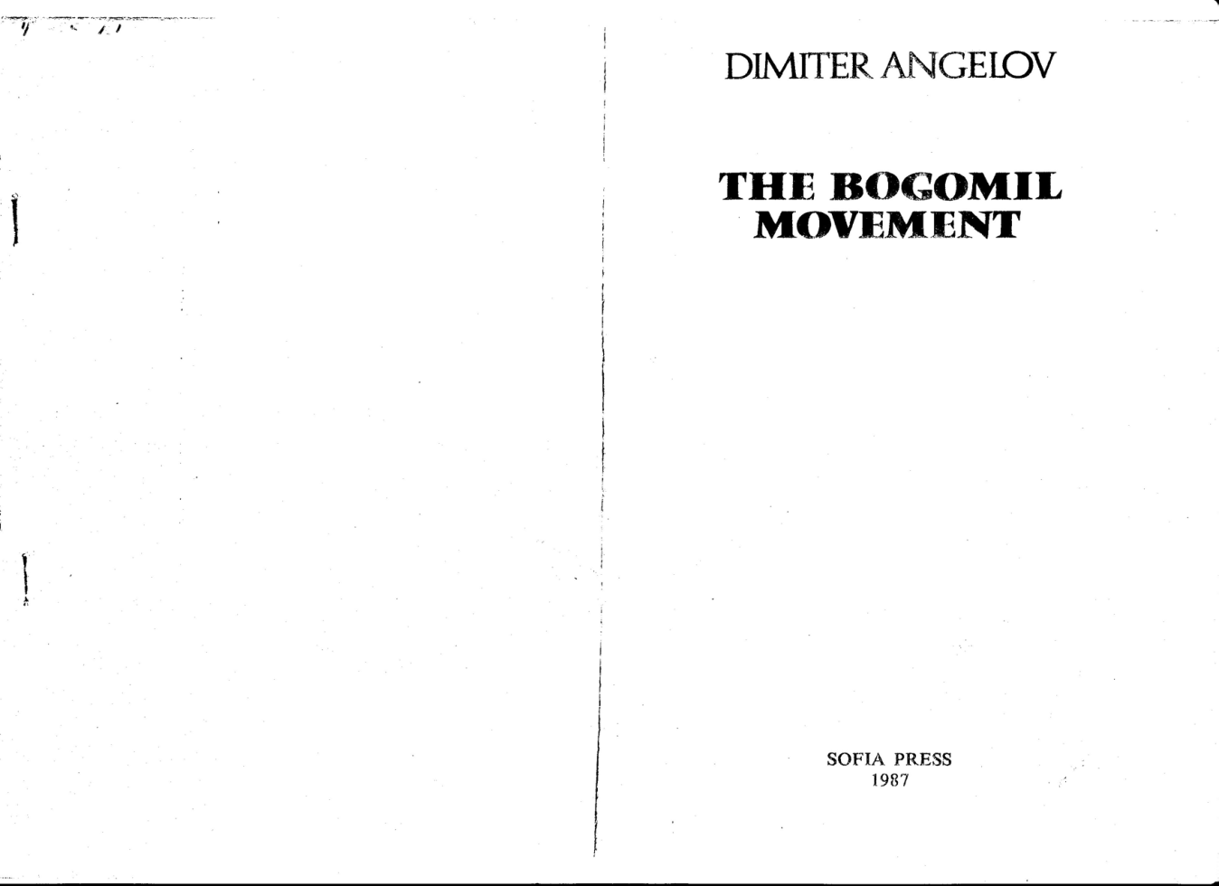 Dimiter Angelov - The Bogomil Movement cover