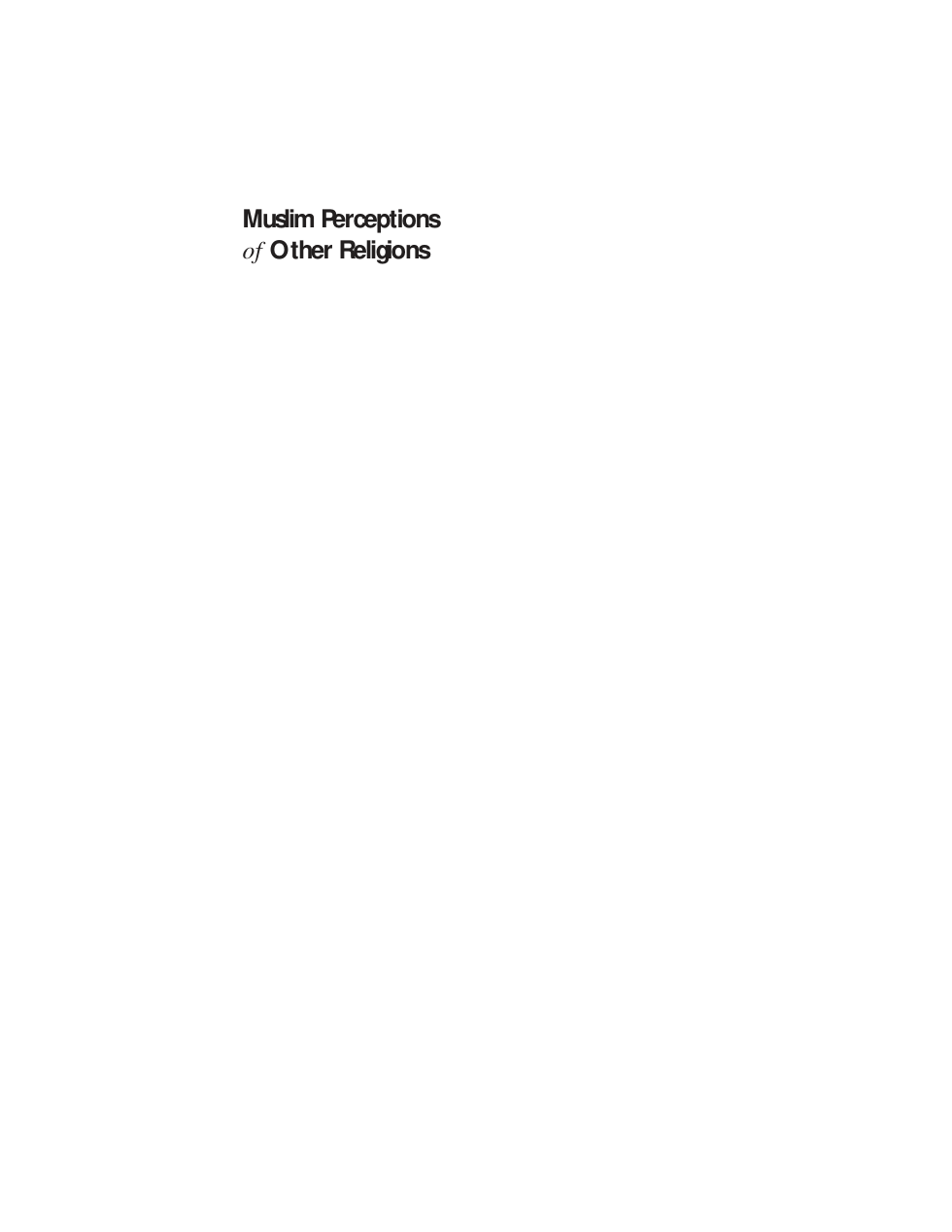 Muslim Perceptions of Other Religions cover