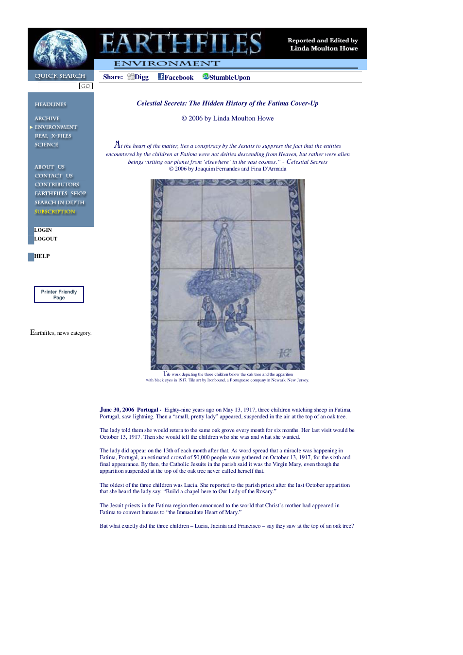 06 30 2006 Celestial Secrets The Hidden History of the Fatima Cover-Up cover