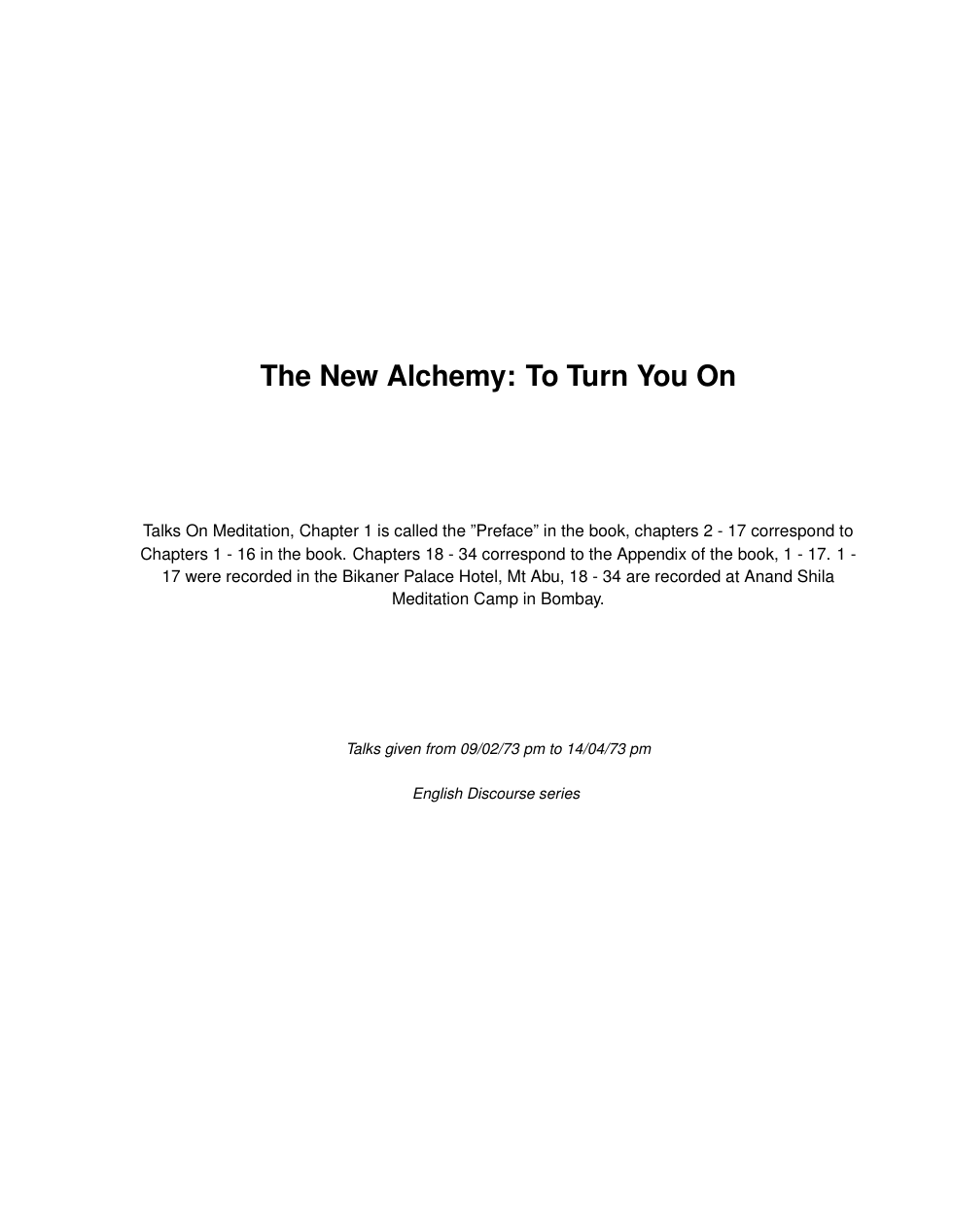 The New Alchemy. To Turn You On cover