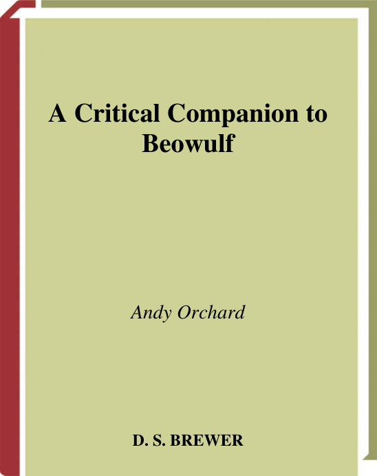 Andy Orchard - A critical companion to Beowulf (1) cover