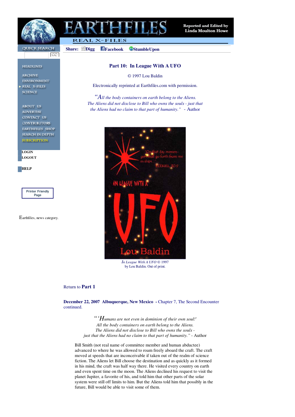 12 22 2007 Part 10 In League With A UFO cover