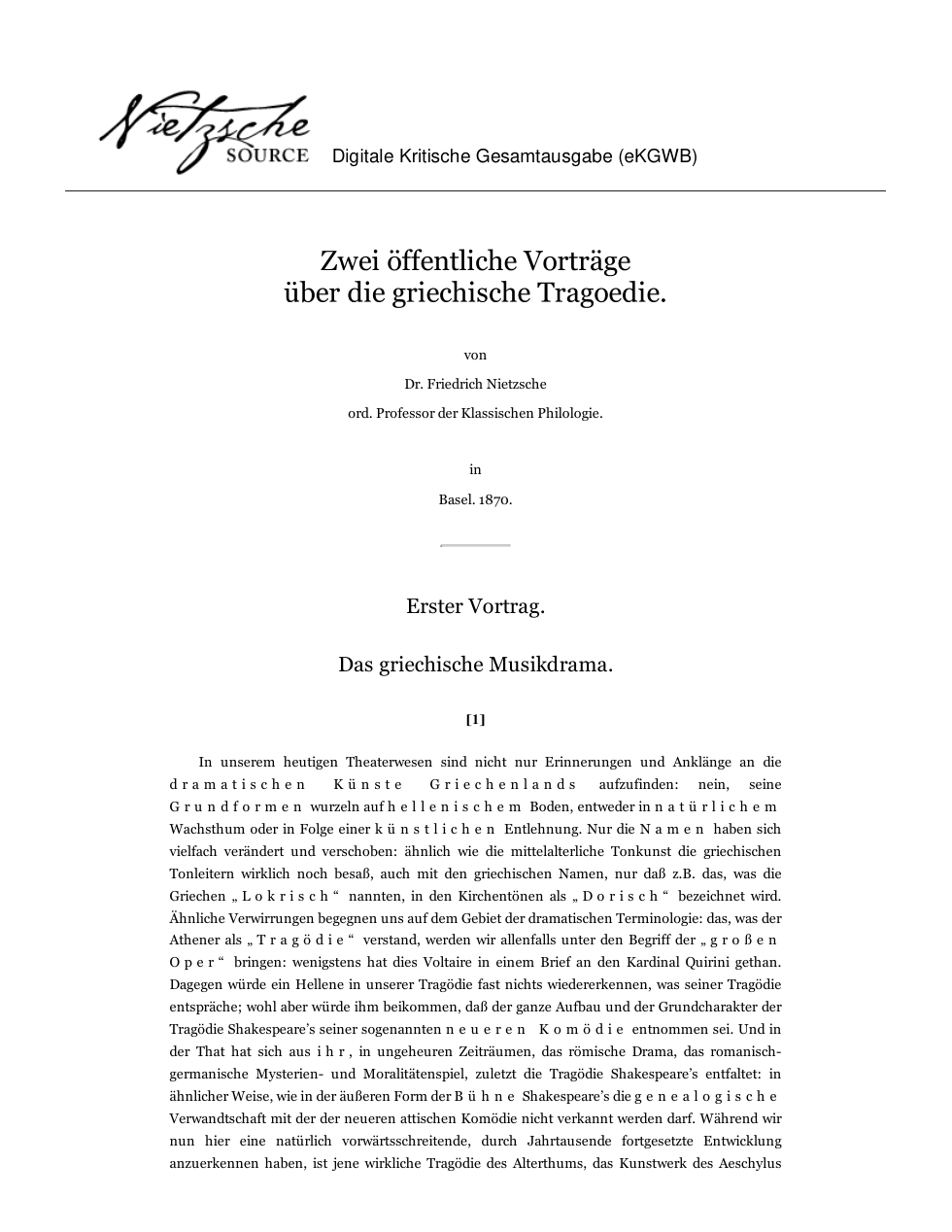 Zwei öffentliche Vorträge über die griechische Tragoedie cover
