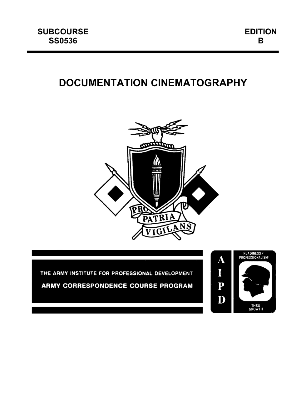 ARMY TV-Documentation Cinematography 1990 49 pages cover