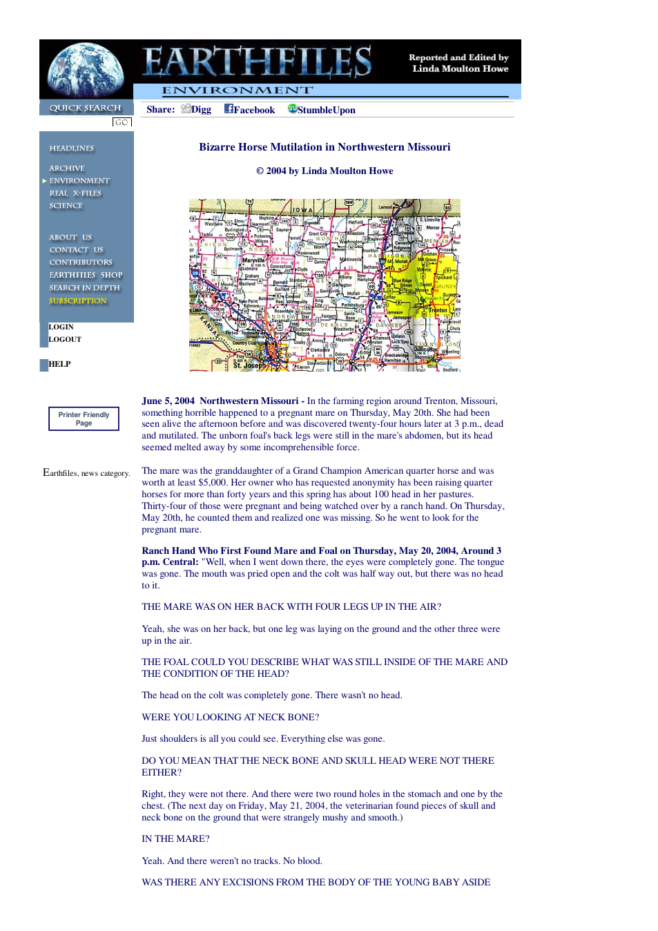 06 05 2004 Bizarre Horse Mutilation in Northwestern Missouri cover