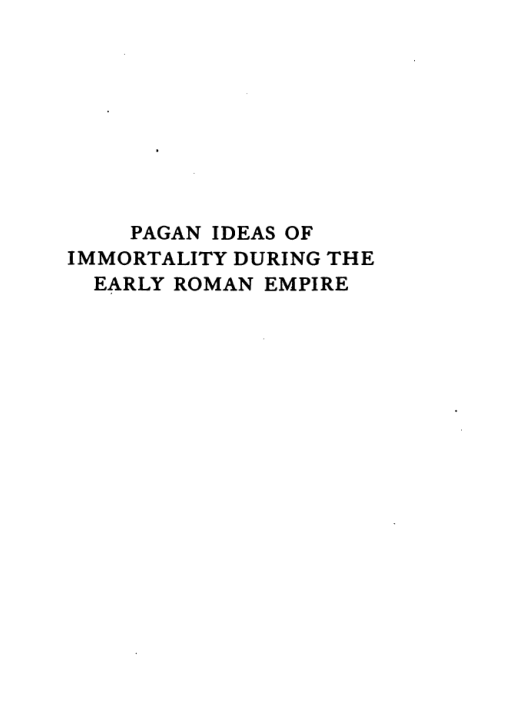 Pagan Ideas of Immortality - C Moore cover