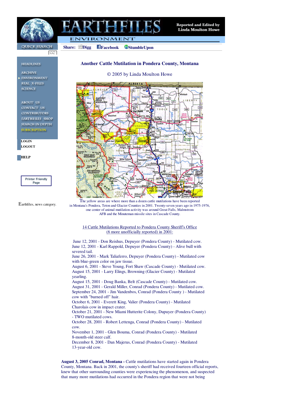 08 03 2005 Another Cattle Mutilation in Pondera County, Montana cover