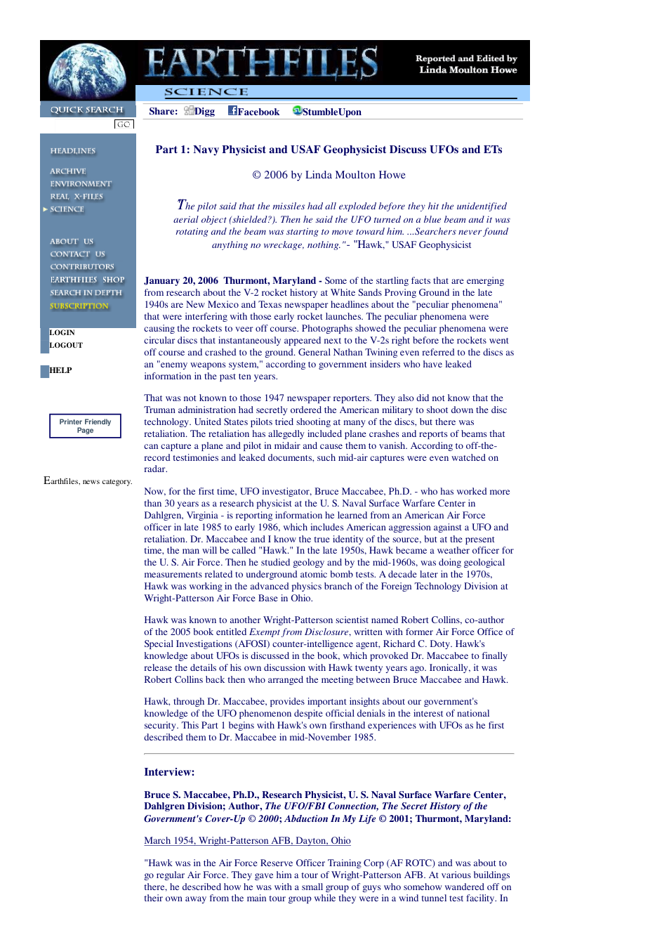 01 20 2006 Part 1 Navy Physicist and USAF Geophysicist Discuss UFOs and ETs cover