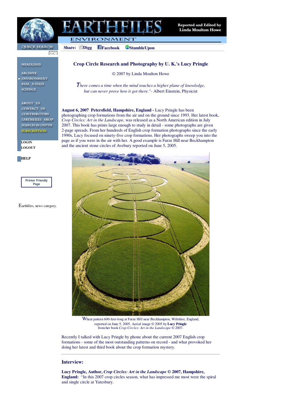 08 06 2007 Crop Circle Research and Photography by U. K.'s Lucy Pringle cover
