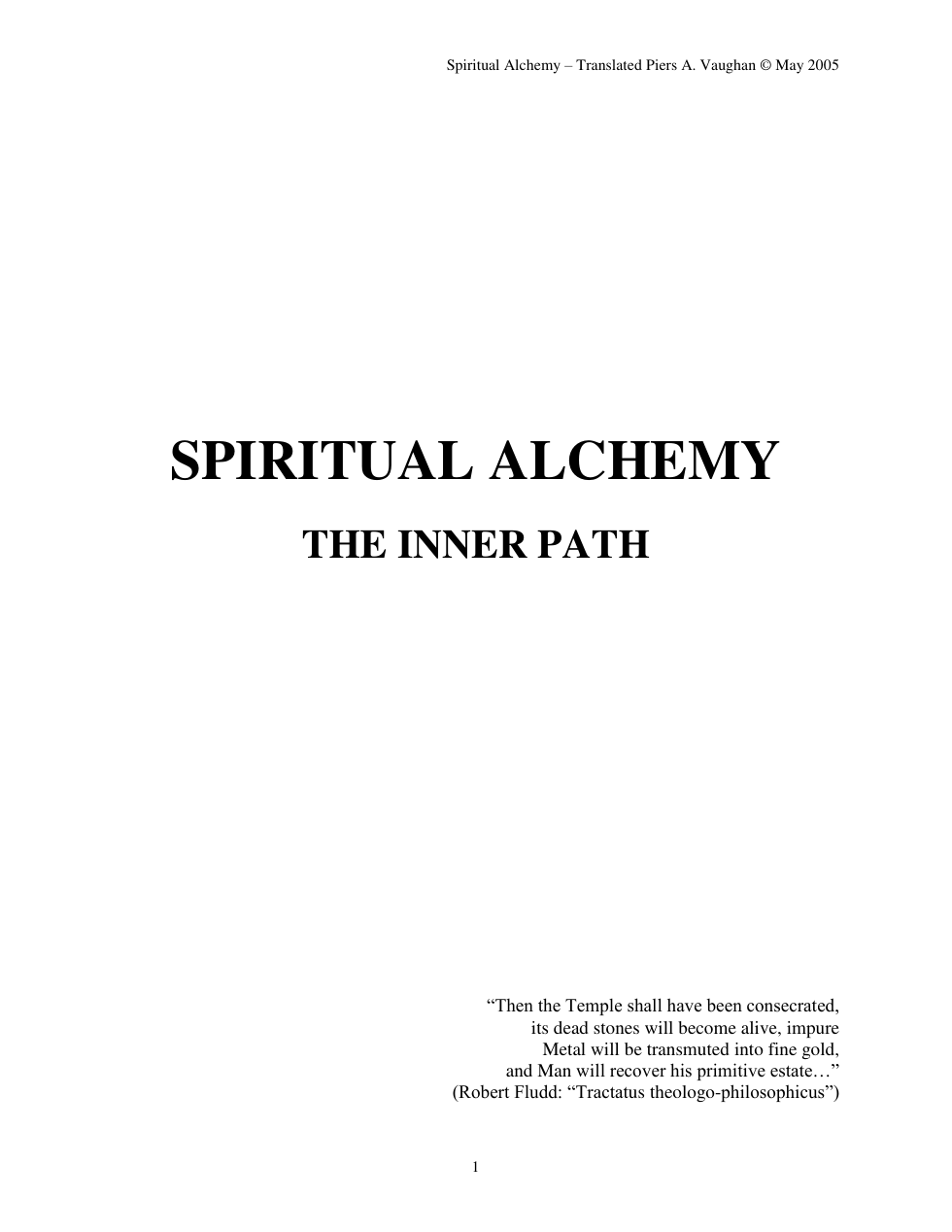 Spiritual Alchemy - The Inner Path cover