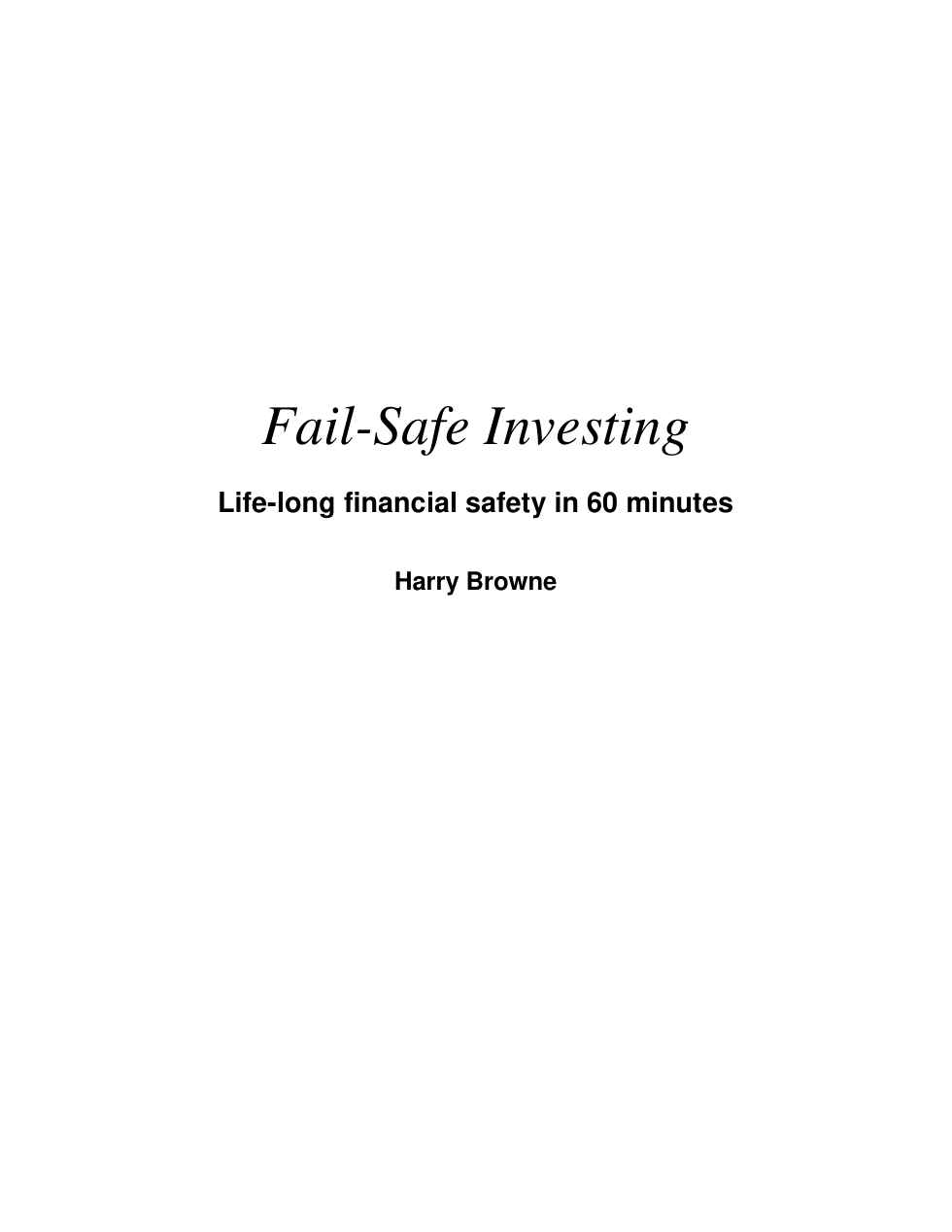 Fail-Safe Investing cover