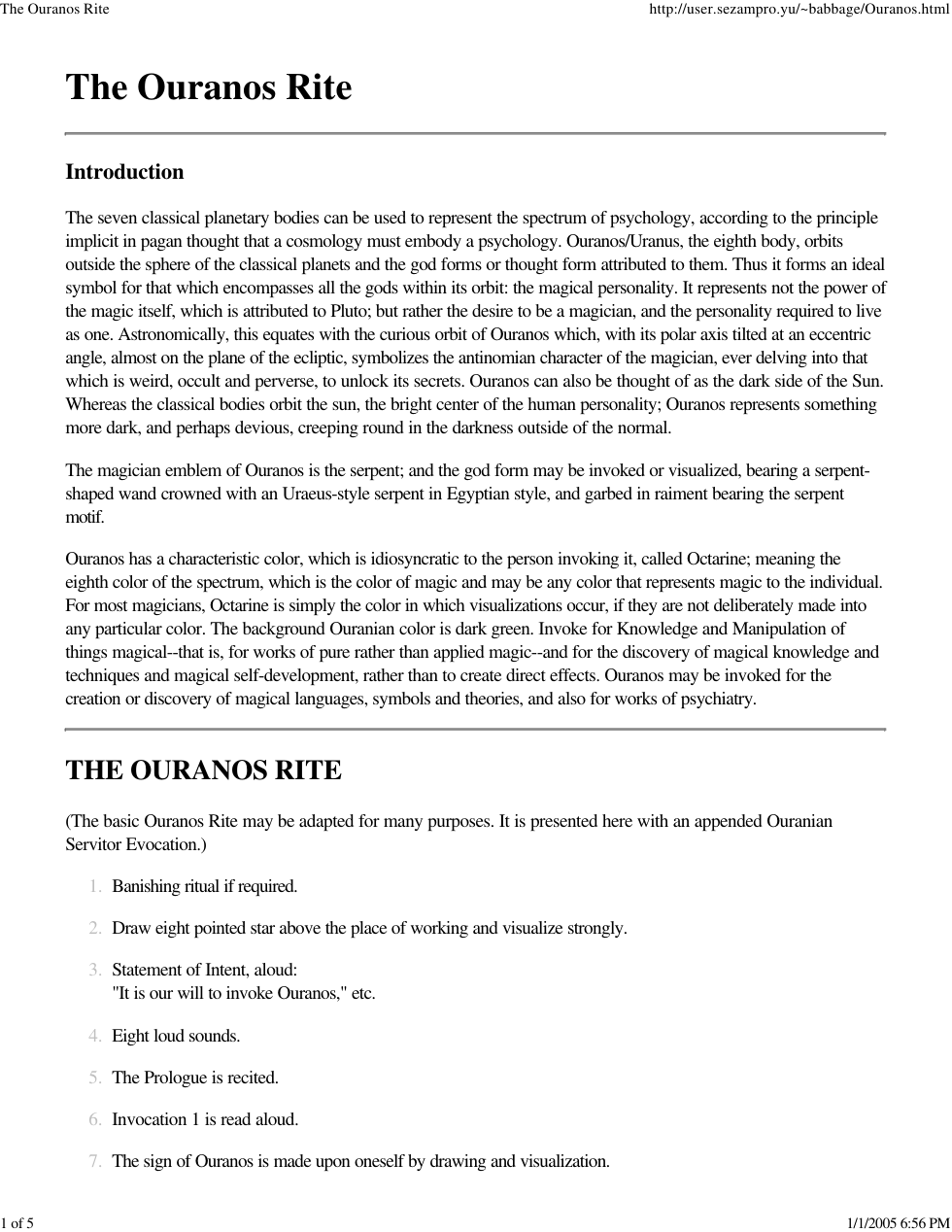 The Ouranos Rite cover
