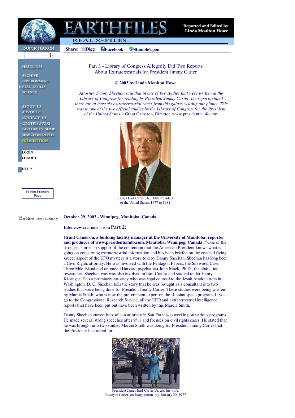 10 29 2003 Part 3 - Library of Congress Allegedly Did Two Reports About Extraterrestrials for President Jimmy Carter cover