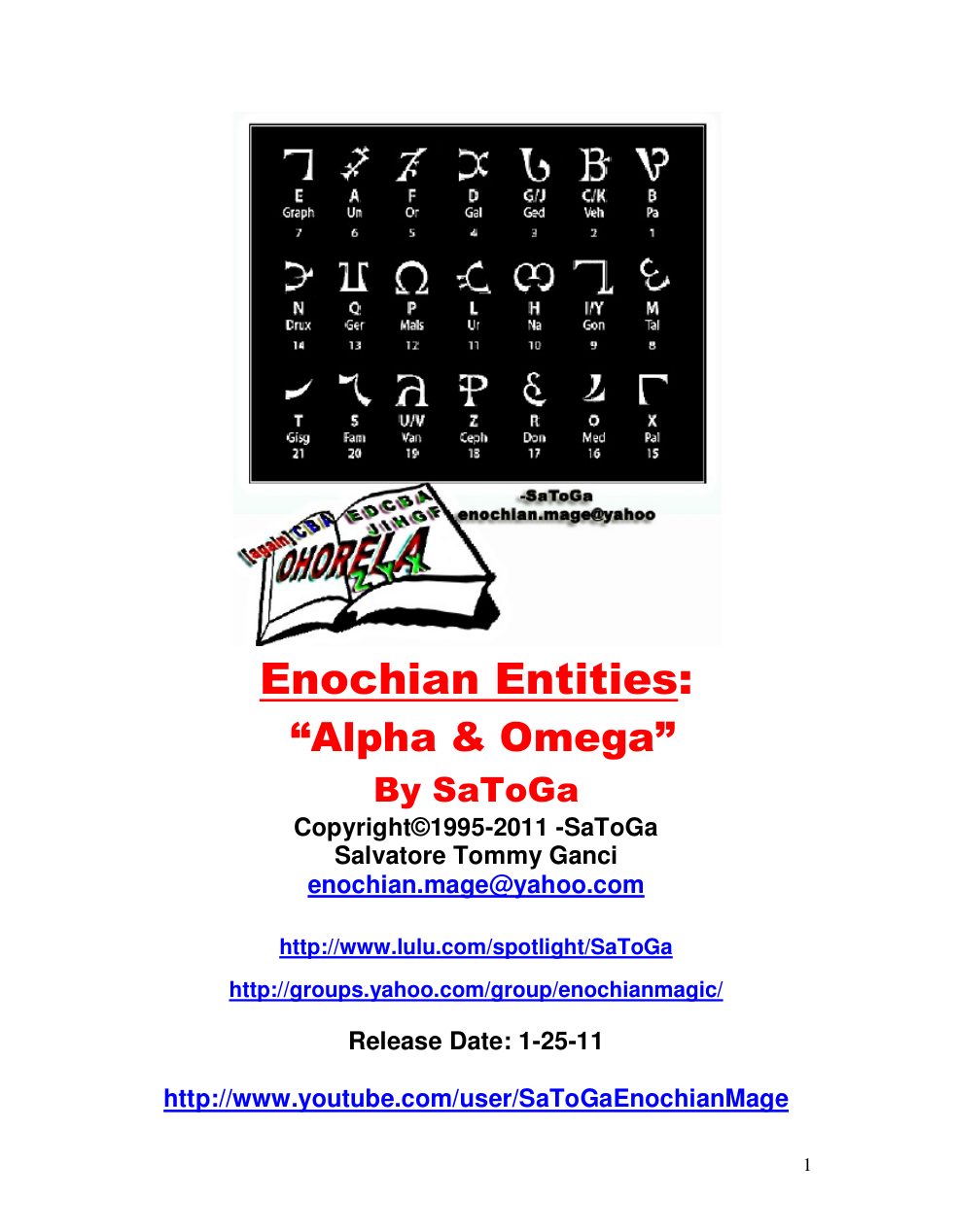 Enochian Entities -Alpha Omega -By SaToGa cover