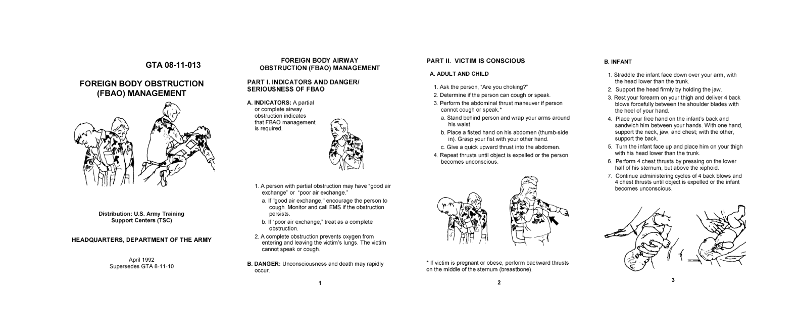 ARMY Medical - Foreign Body Airway Obstruc. Manag. 1992, 4p. cover