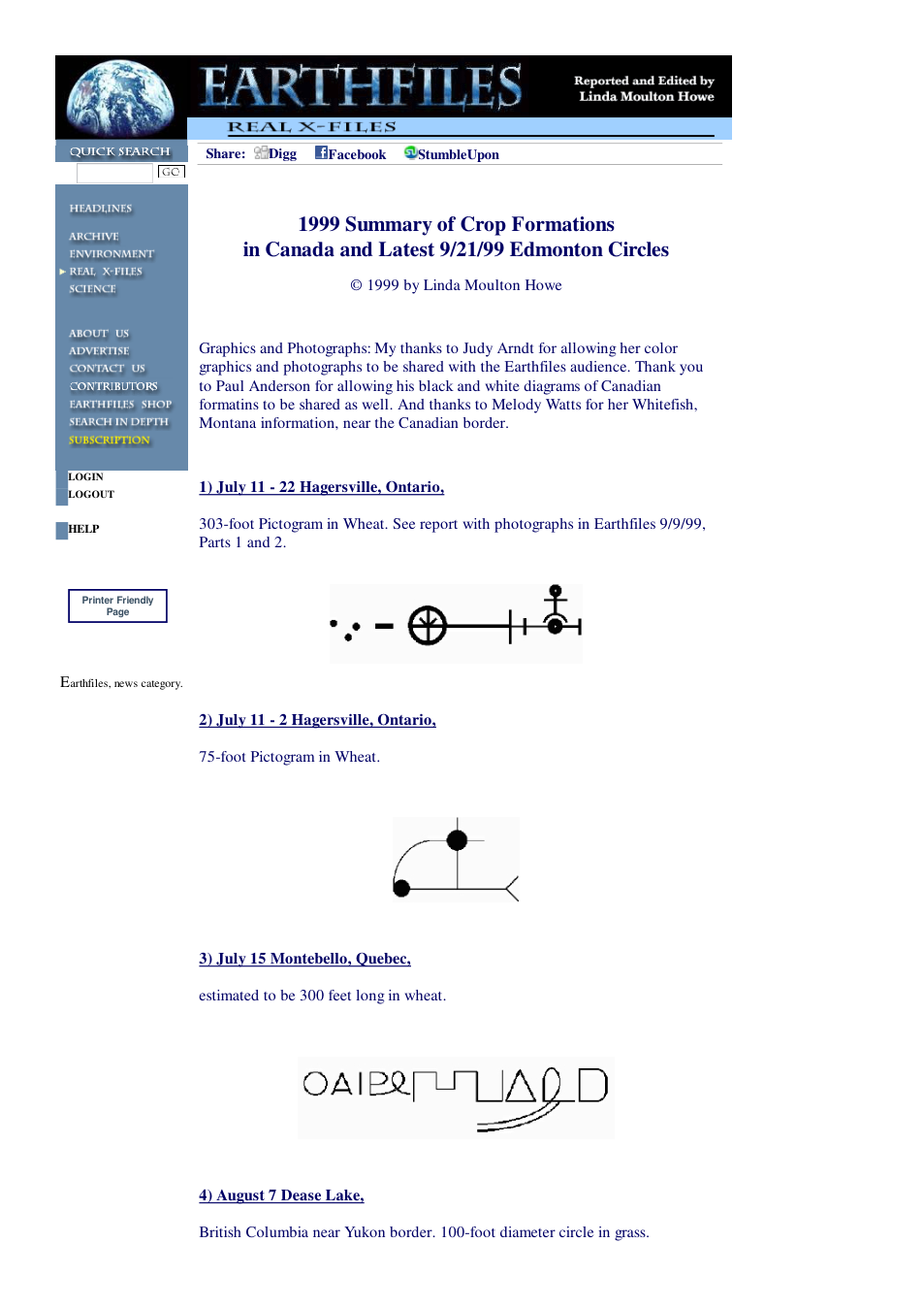 09 21 1999 1999 Summary of Crop Formations in Canada and Latest 9 21 99 Edmonton Circles cover