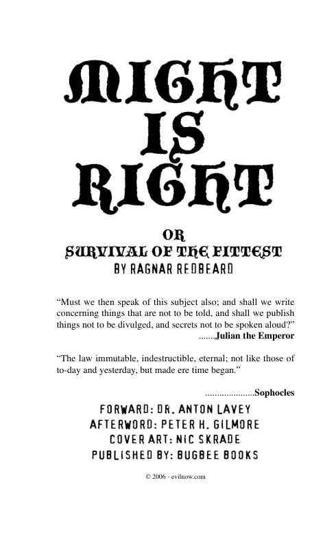Might is Right cover
