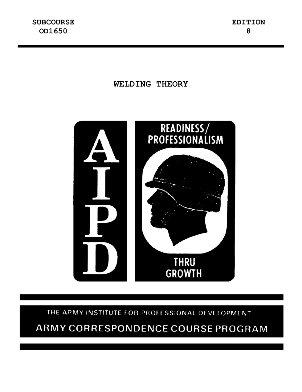 ARMY Welding Theory 52 pages cover