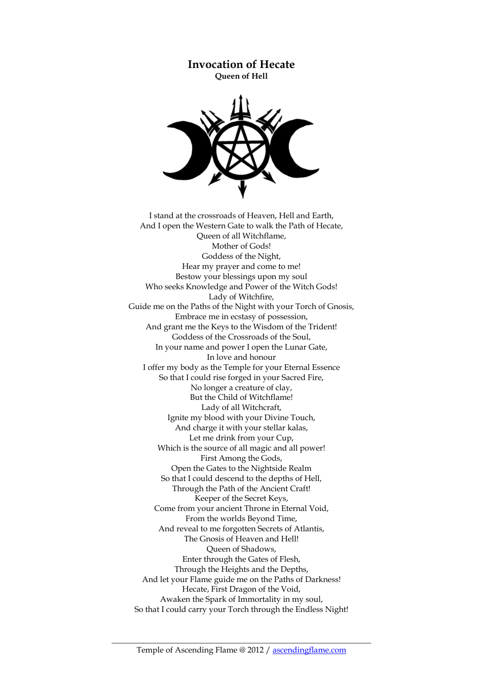ToAF - Invocation of Hecate cover
