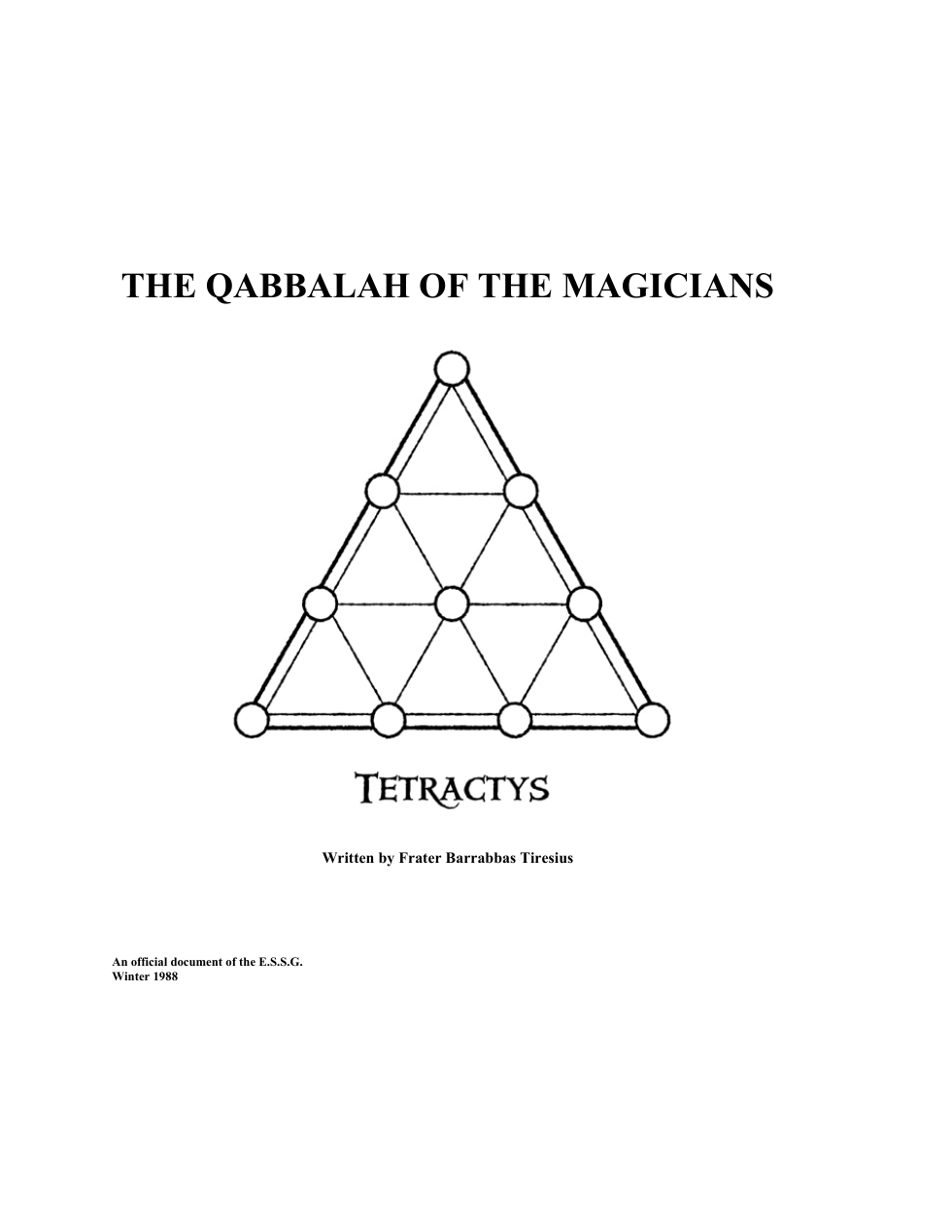 Qabbalah of the Magicians cover