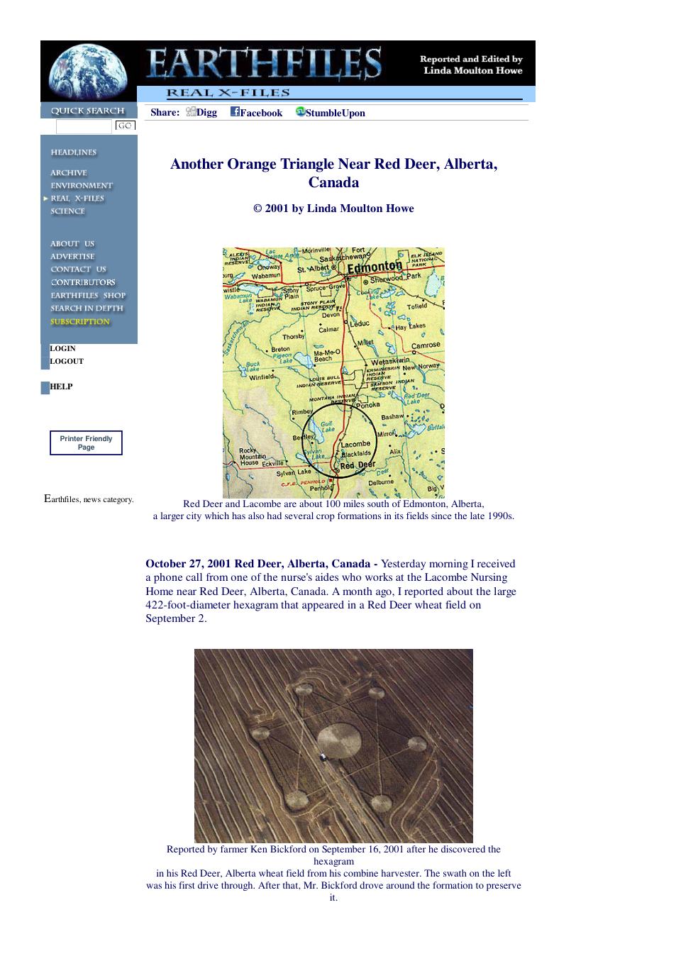 10 27 2001 Another Orange Triangle Near Red Deer, Alberta, Canada cover
