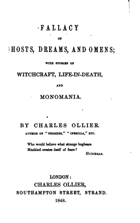 Fallacy of Ghosts Dreams & Omens - C Ollier cover