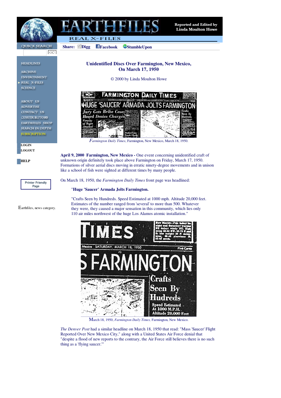 04 09 2000 Unidentified Discs Over Farmington, N. M. on March 17, 1950 cover