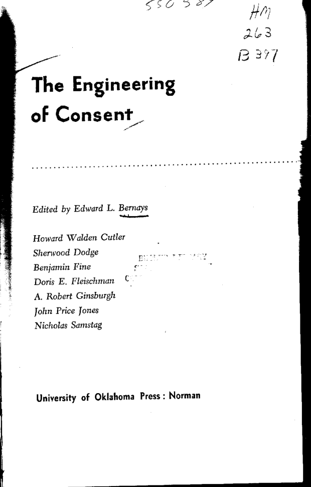 Edward Bernays - Engineering Of Consent cover