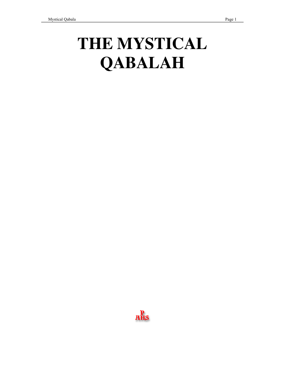 The Mystical Qabalah - D Fortune cover