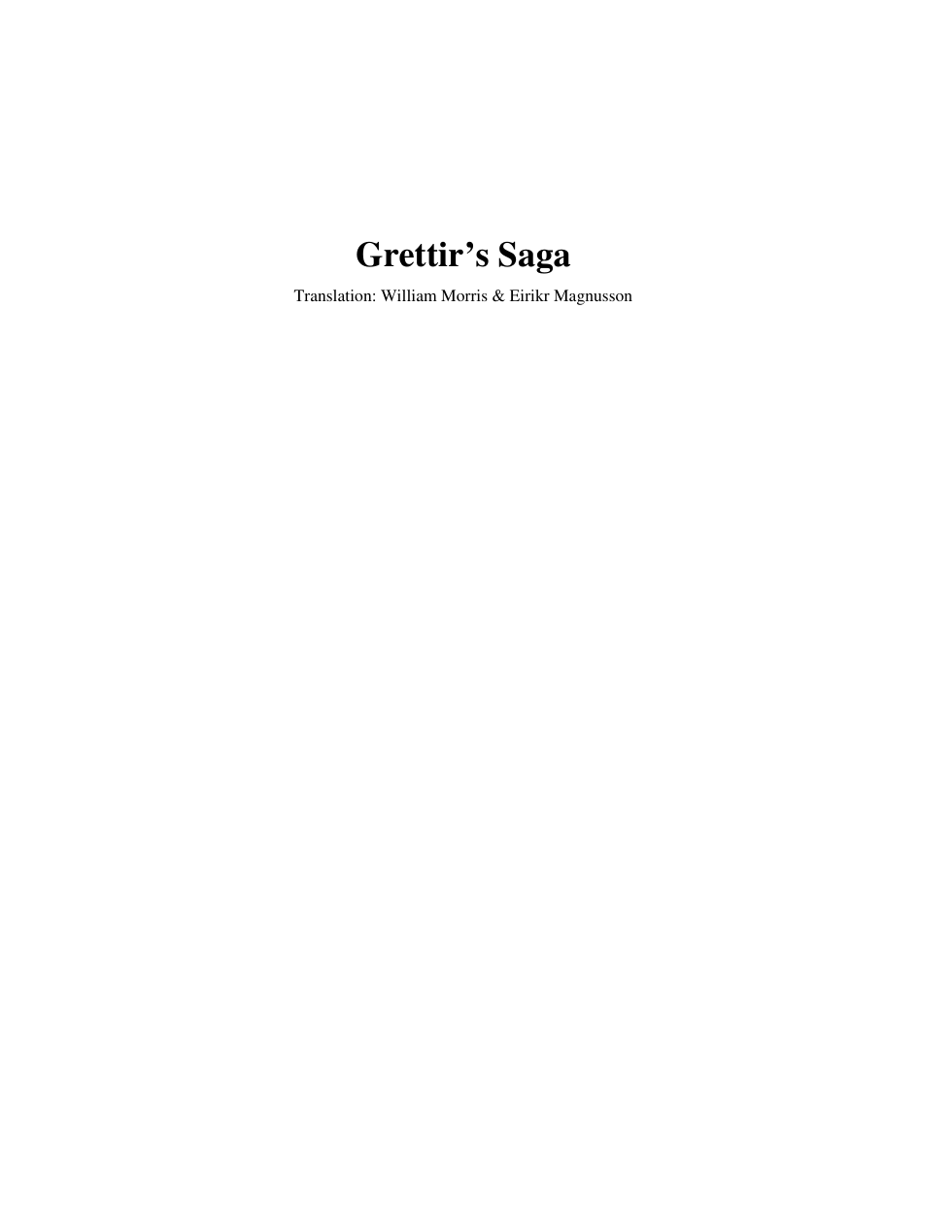 Grettir’s Saga cover
