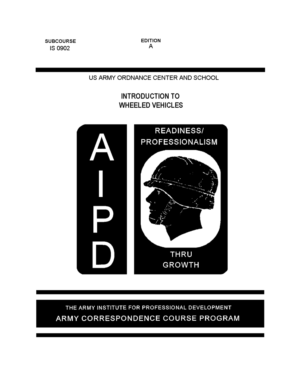 ARMY Introduction to Wheeled Vehicles 60 pages cover