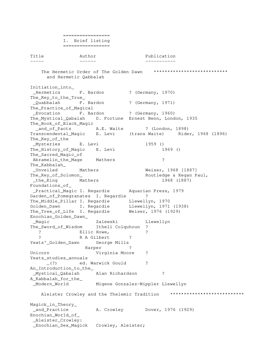 Hermetic Bibliography cover