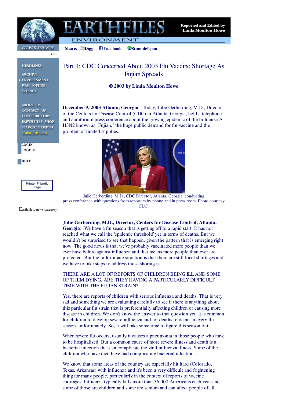 12 09 2003 Part 1 CDC Concerned About 2003 Flu Vaccine Shortage As Fujian Spreads cover