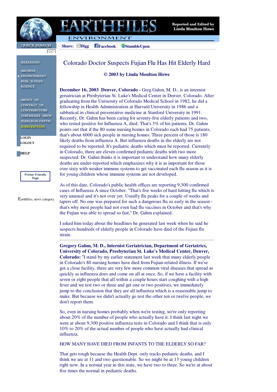 12 16 2003 Colorado Doctor Suspects Fujian Flu Has Hit Elderly Hard cover