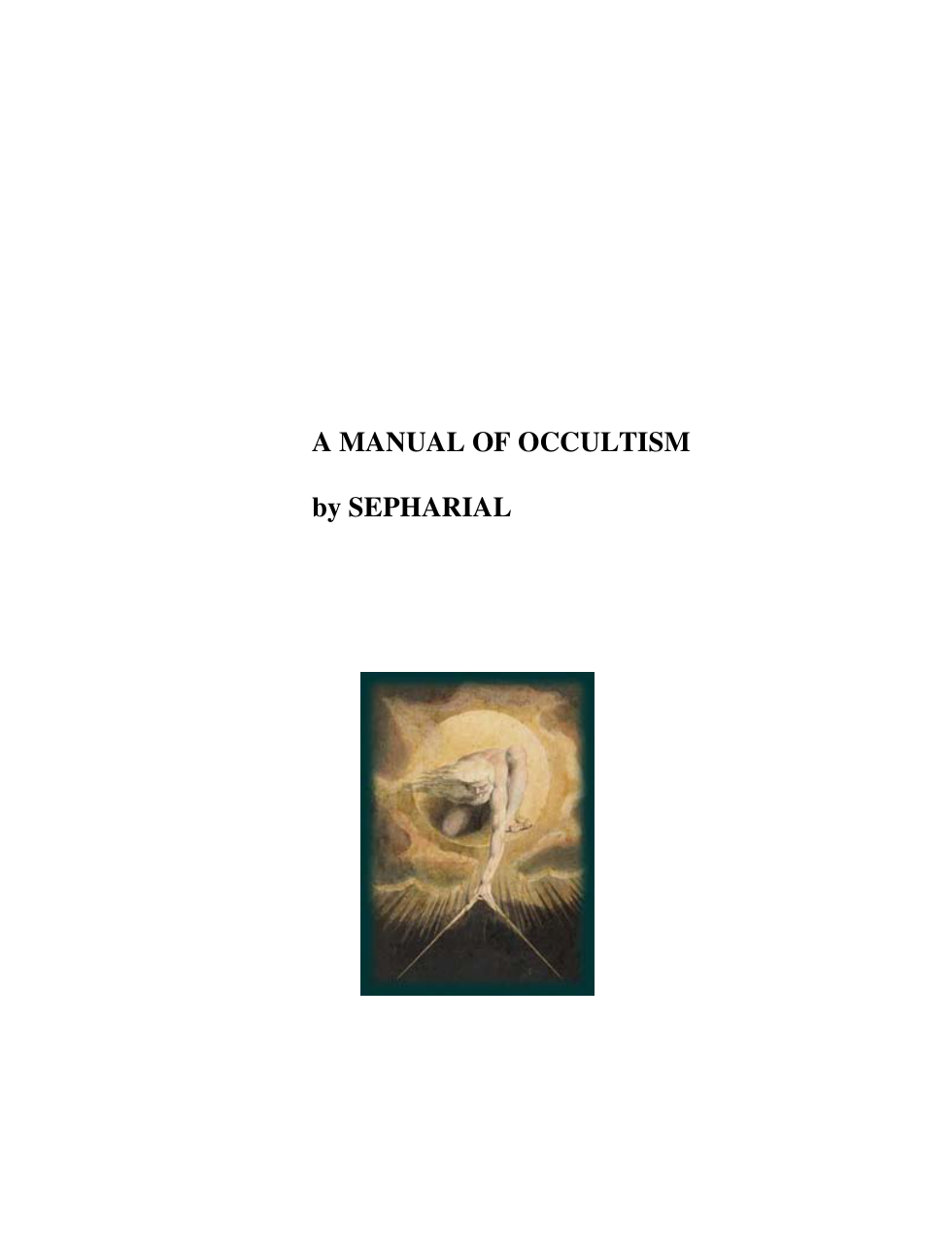A Manual Of Occultism - Sephariel cover