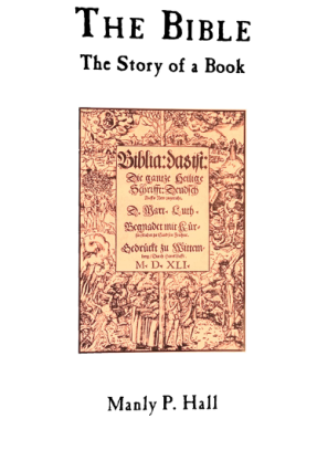 Manly P Hall - The Bible - The story of a Book cover