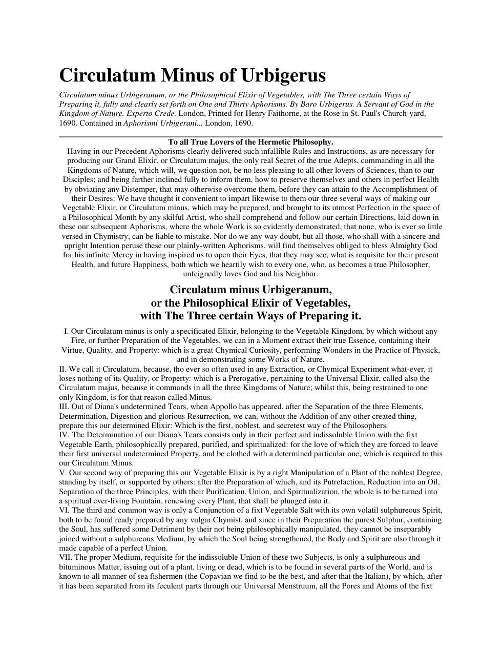 Circulatum Minus of Urbigerus cover